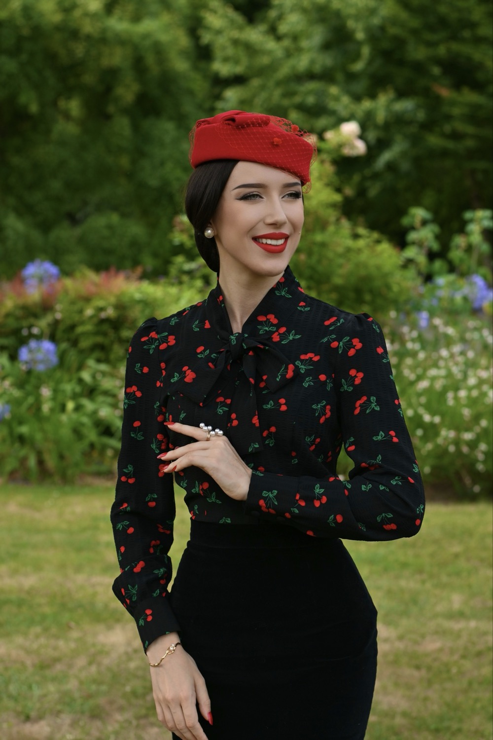 Lena Cherry Blouse